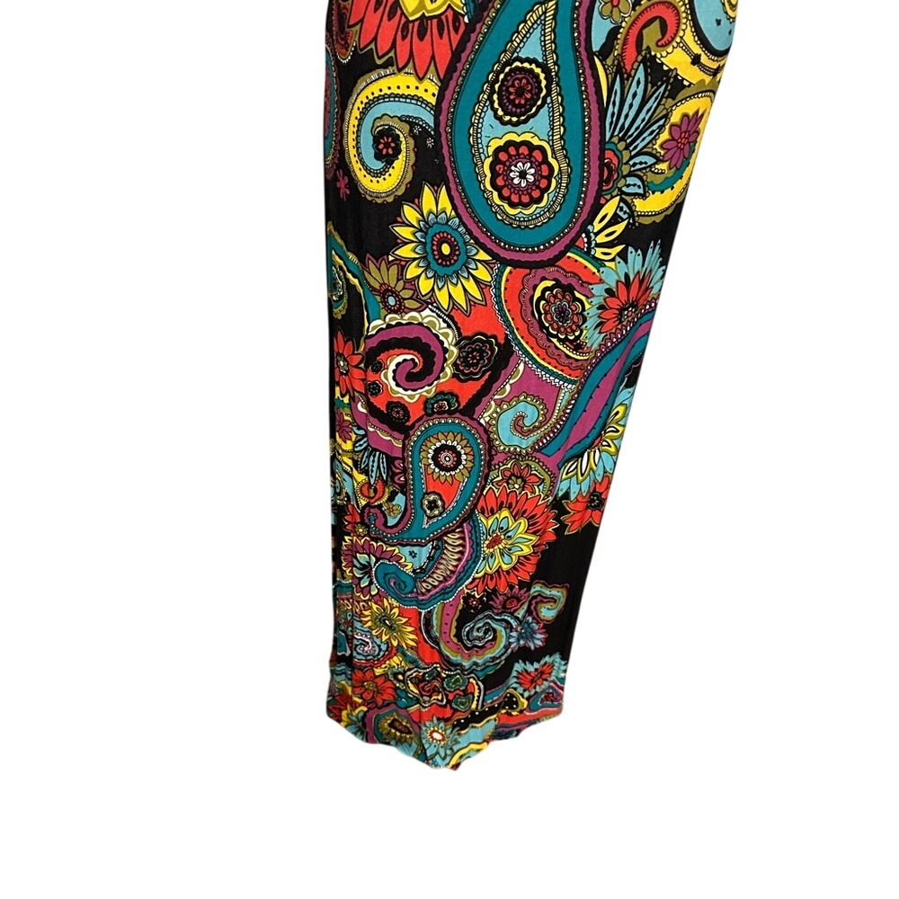Paisley Halter Maxi Dress Colorful Floral Print Sleeveless Long Dress - Picture 8 of 16